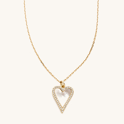 White Shell Heart Adjustable Necklace