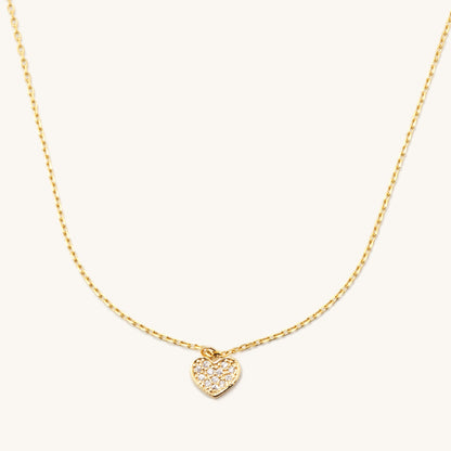 Gold Crystal Heart Necklace