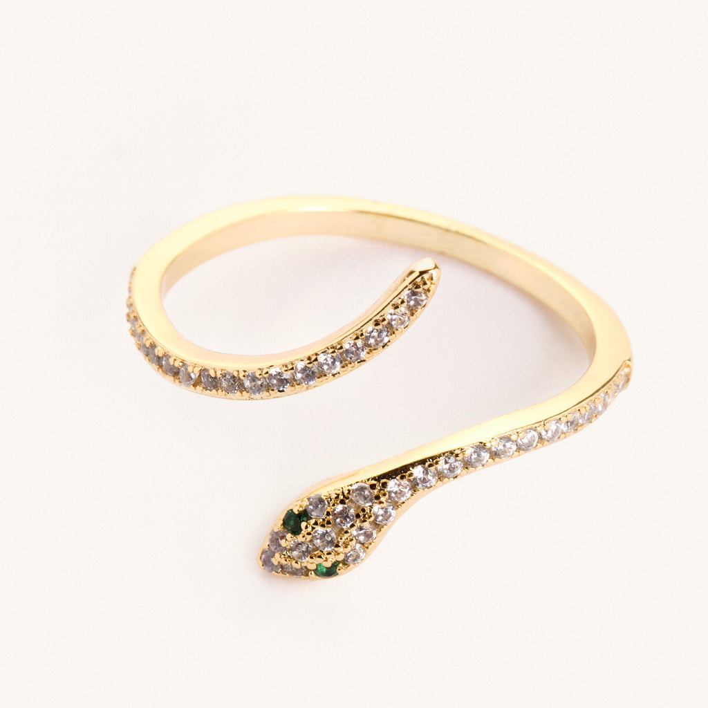 Gold Snake Adjustable Ring - Nikki Smith Designs 