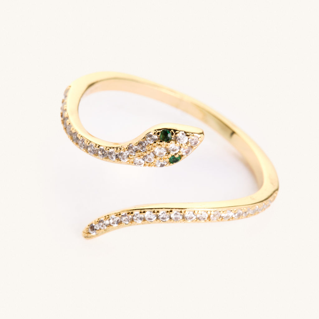 Gold Snake Adjustable Ring - Nikki Smith Designs 