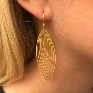 Golden Eclipse Feather Earrings - Nikki Smith Designs 