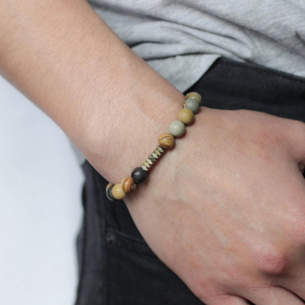 Maverick Men's Beaded Stone Bracelet - Nikki Smith Designs 