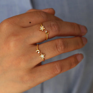 Opal Star & Moon Ring - Nikki Smith Designs 