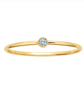 Blue Topaz Stackable Gold Ring - Nikki Smith Designs 