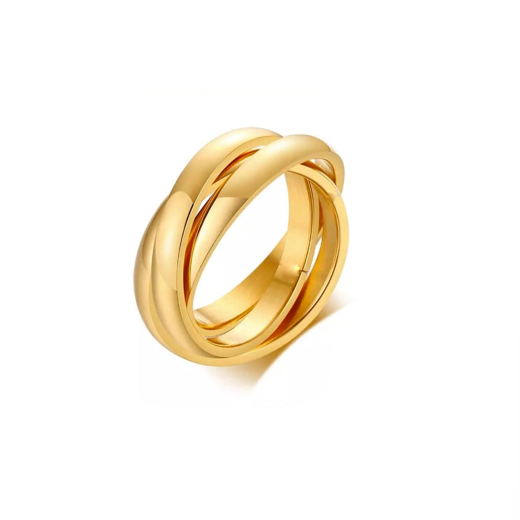 Golden Trinity Ring - Nikki Smith Designs 
