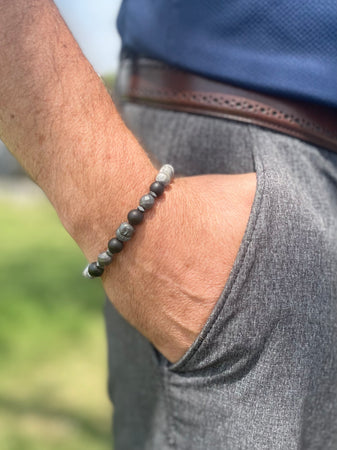 Whistler Men's Beaded Stone Bracelet